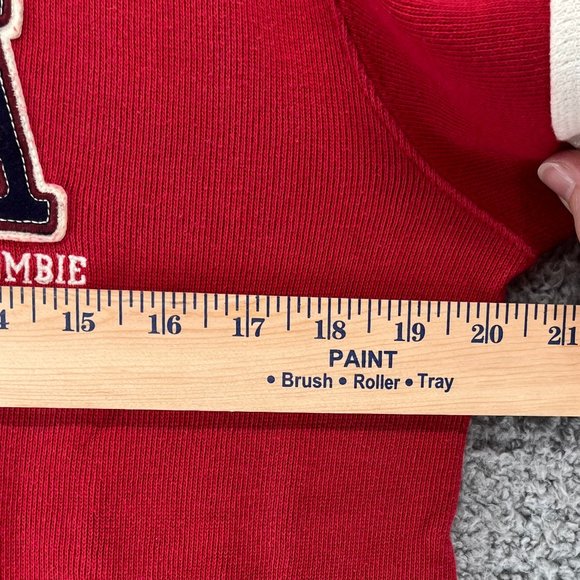 Vintage Abercrombie & Fitch Men's Red and White Sweater Long Sleeve Y2K sz M - Picture 6 of 7